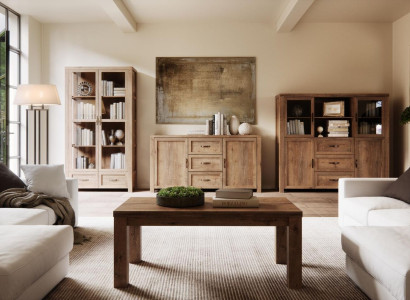 Living room furniture Set Designer Living room Bookcase Chest of drawers Display case 3pcs. new